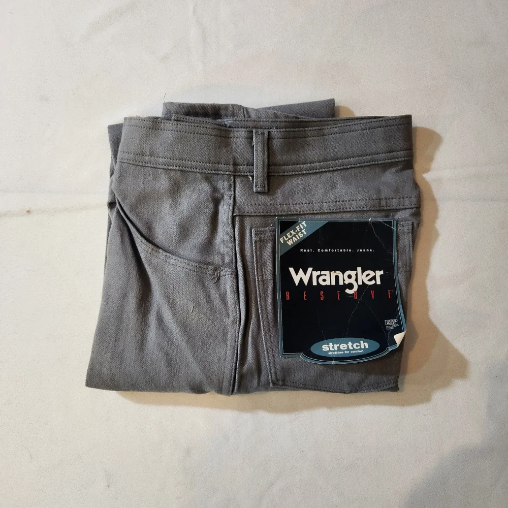 Gray Wrangler Reserve Flex-Fit Straight-Leg‎ Pants Size 33x32